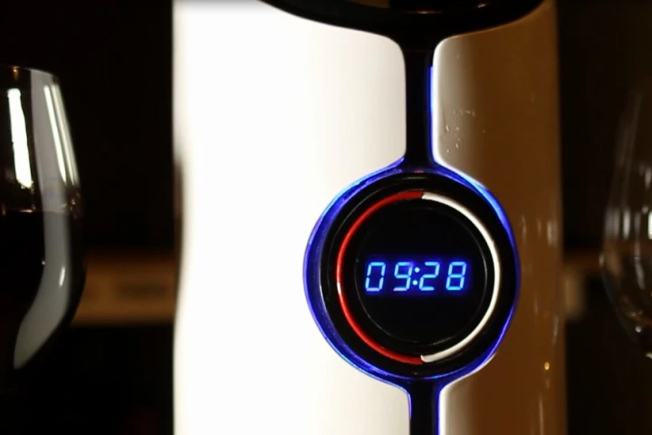 The Sonic Decanter is designed to improve the flavor, mouthfeel and aroma of wine in 20 minutes or less
