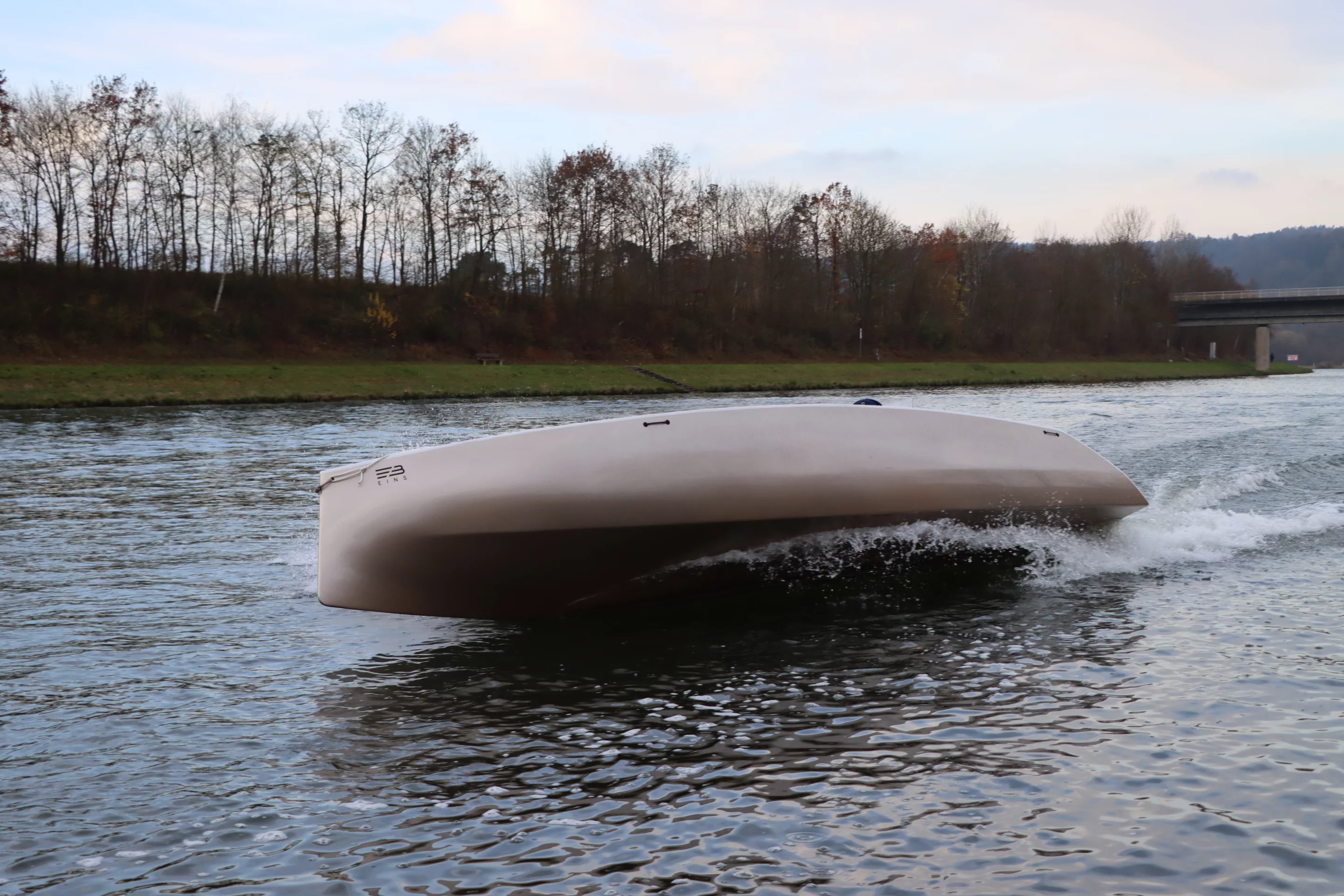 Hide and seek while skating along the water