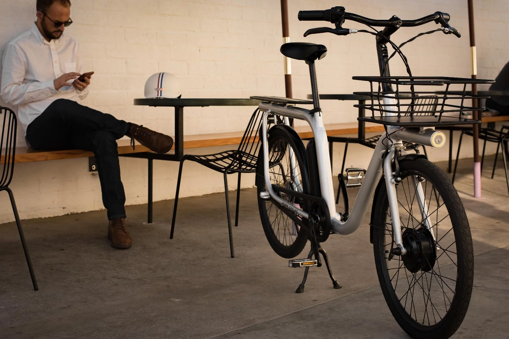 Powering on the Capacita cargo e-bike can be undertaken using a key fob, or a companion app