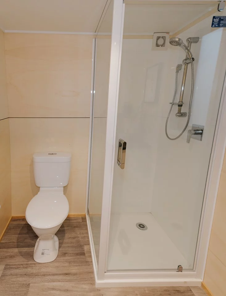 The Green Hill Farm Tiny House has a relatively spacious bathroom