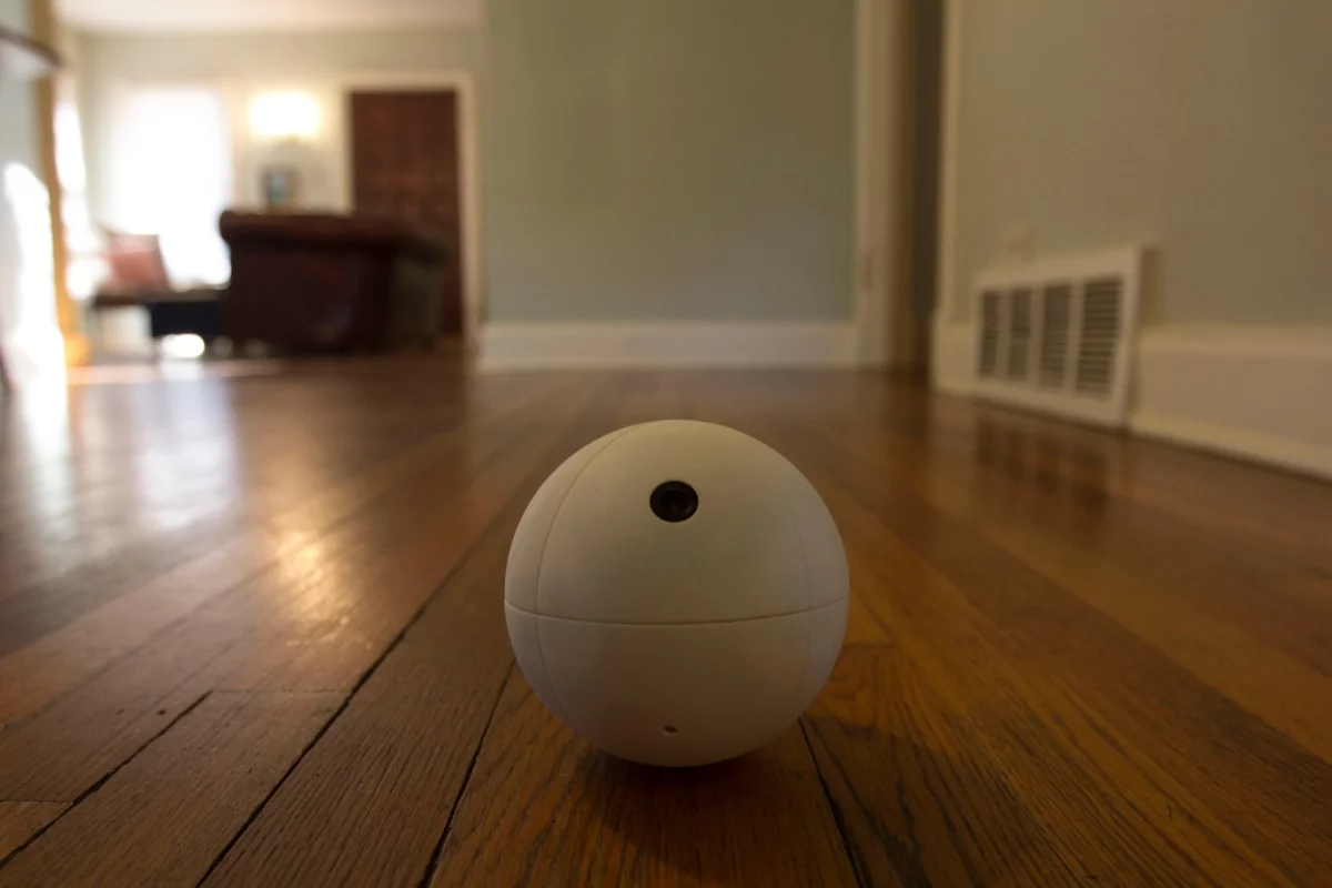The SensorSphere is a Wi-Fi-connected robotic ball that is able to roll around by shifting its center of gravity