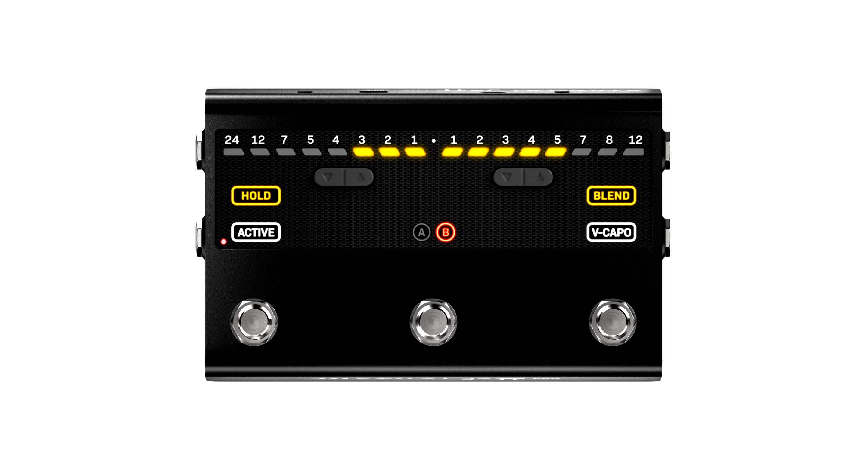 The control box offers two custom whammy presets, players can set upper and lower sweep limits, there's a virtual cap