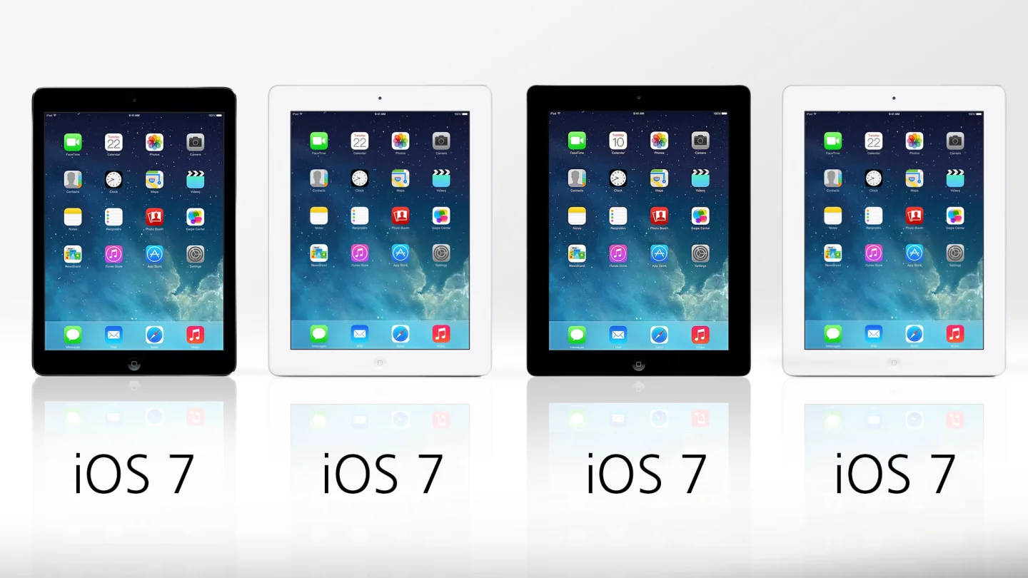 You can upgrade to iOS 7 on all four of these iPads
