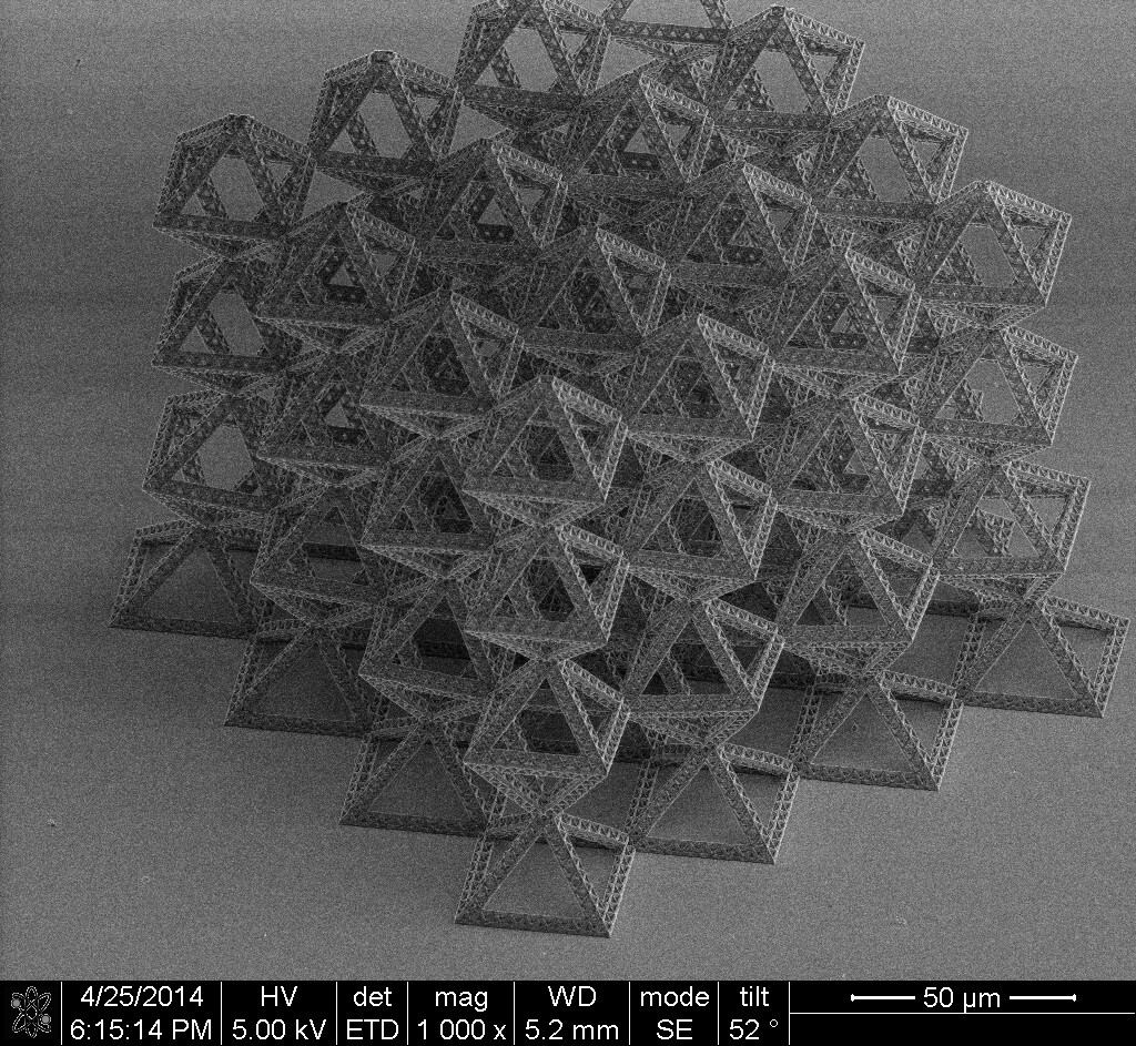 The features are only a few nanometers in size (Photo: Meza/Montemayor/Clarke/Greer at Caltech)