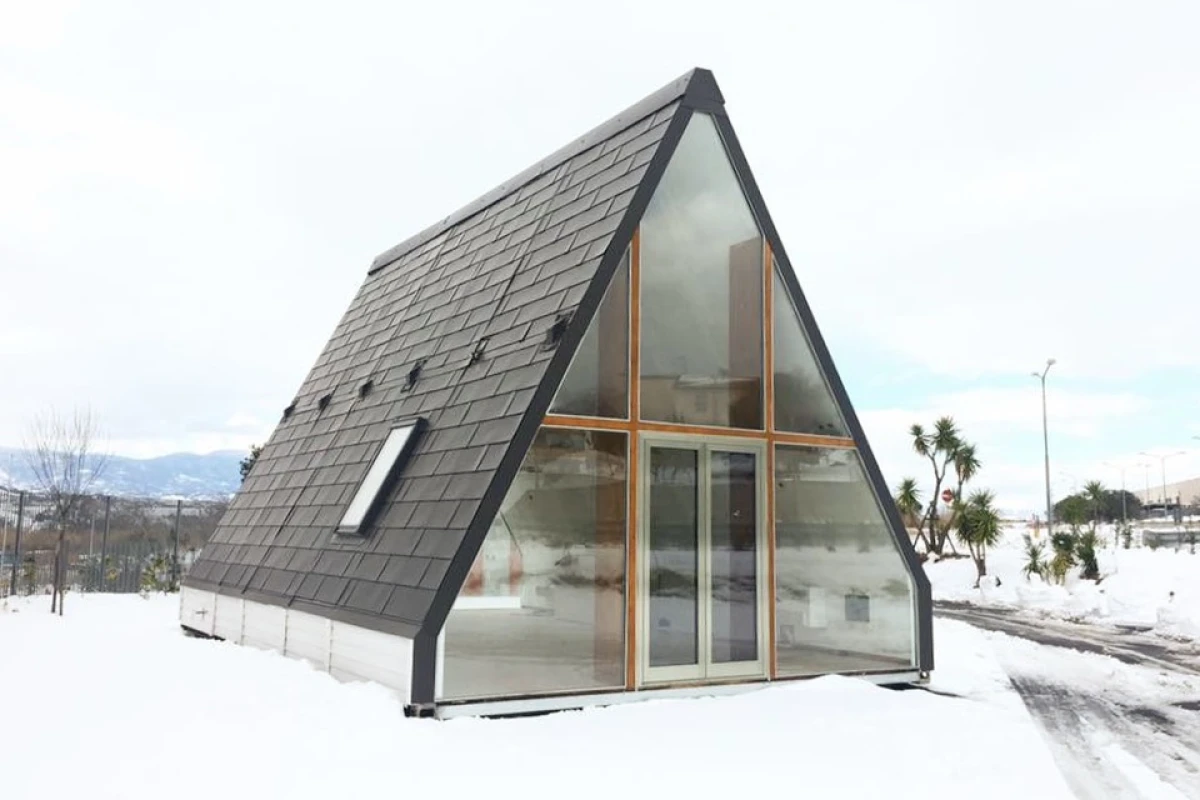 The prefabricated foldable M.A.Di house by Italian architect Renato Vidal takes less than a day to install