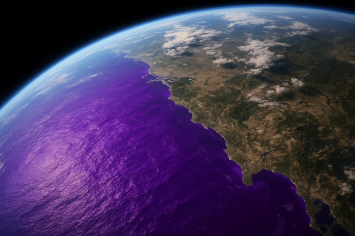 What I think purple oceans might look like, generated with AI