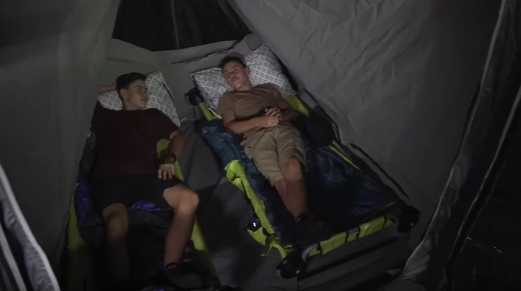 The optional kids tent adds extra sleeping room on the other side of the changing room