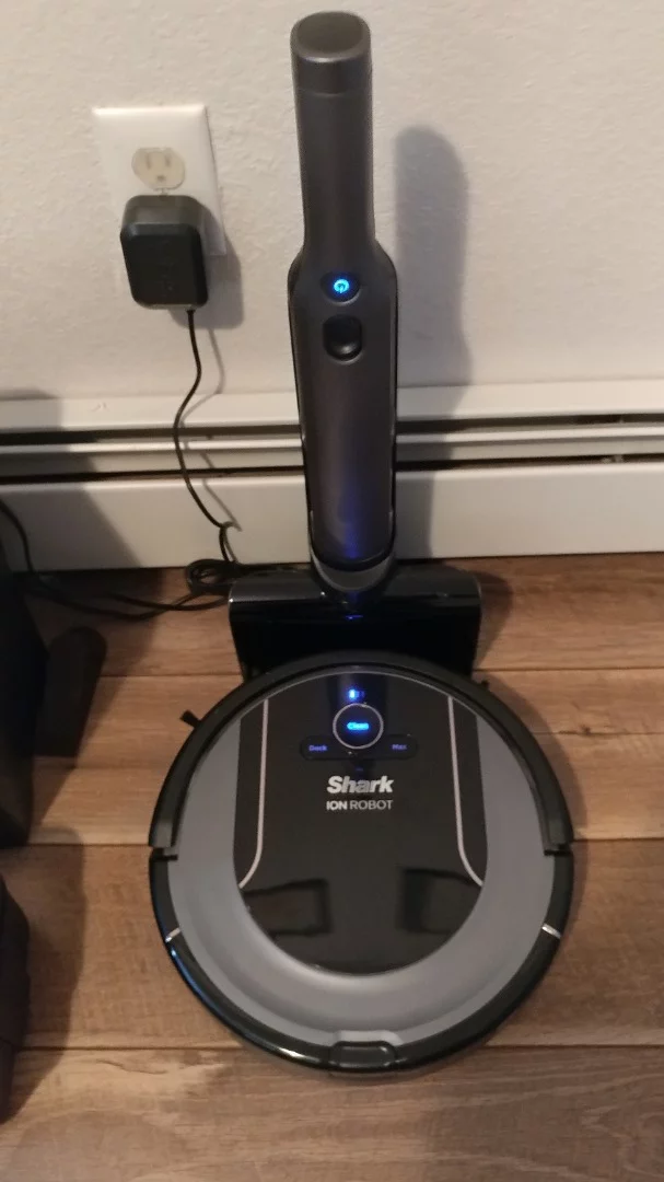 Once set up and charging, the Shark Ion S87 and its hand vac take up only a couple of square feet of space