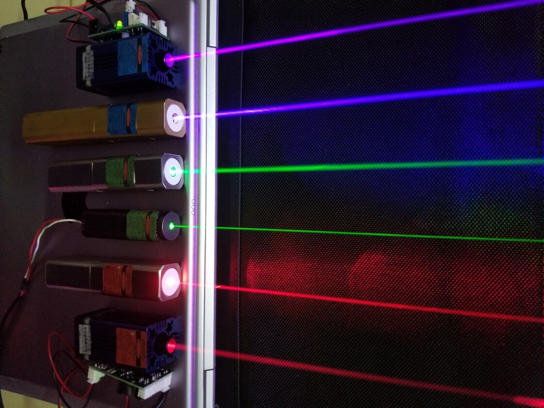 Lasers of different wavelengths