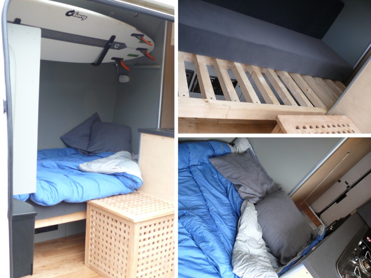 A look at the convertible sofa bed that expands out to sleep two