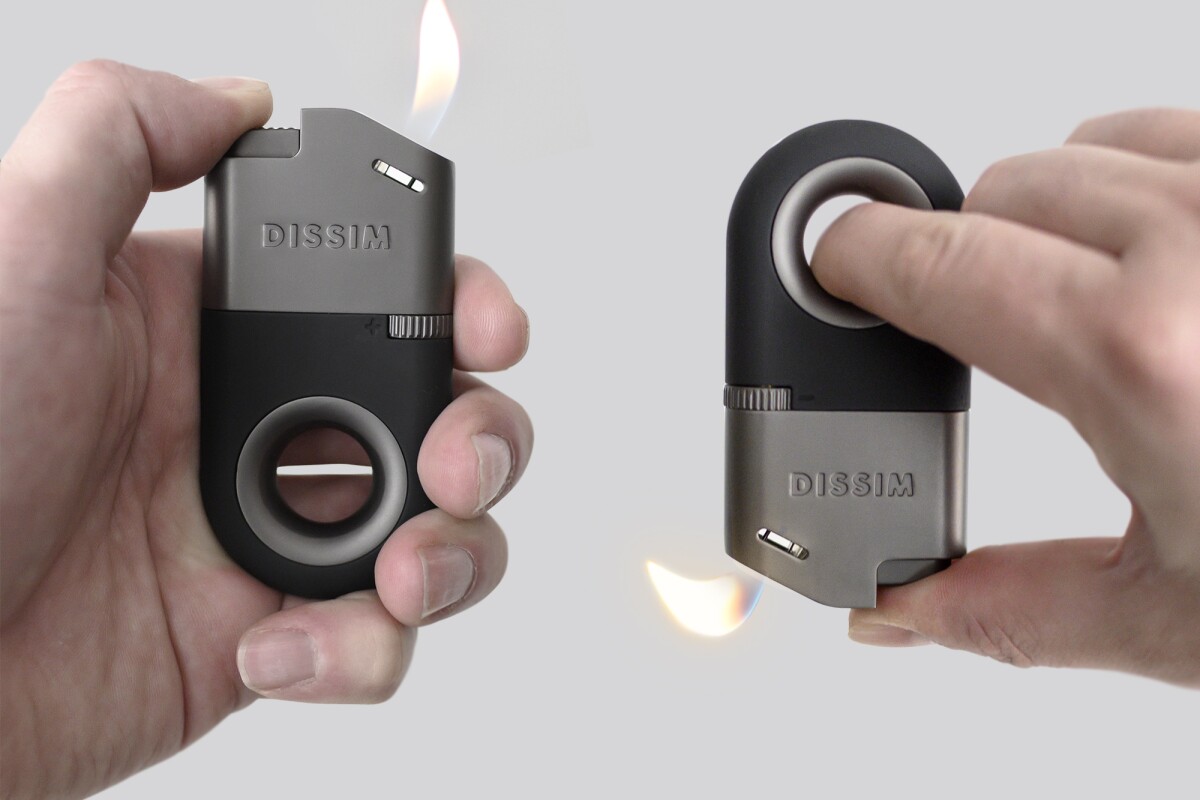Dissim lighter flips the flame for easy upright and inverted lighting