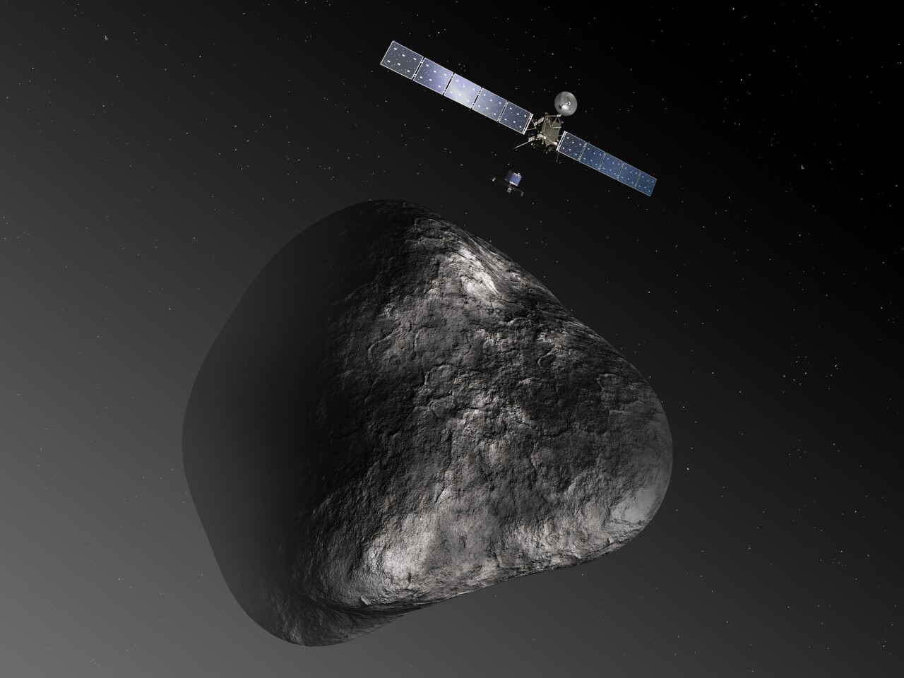 Artist's impression of Rosetta at comet 67P (Image: ESA)