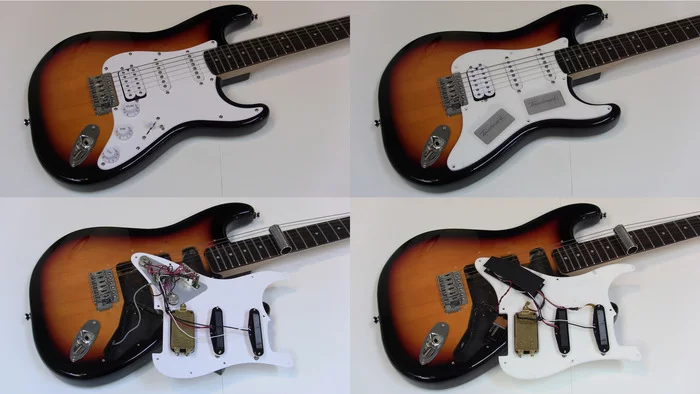 Installation involves whipping out the existing pick guard, pickups, pots, switches and wiring, and mounting the Touchmark system instead