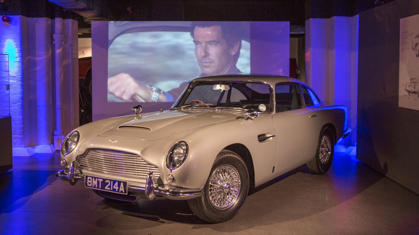 In 2018, another screen-used DB5 from the movie GoldenEye sold for £1,961,500 (US$2,592,347). The car appeared in the opening scenes of the movie as Pierce Brosnan as Bond races a Ferrari F355 GTS in the hills above Monaco, and was subsequently on display at the British National Motor Museum and the "Bond in Motion" exhibition at Covent Garden