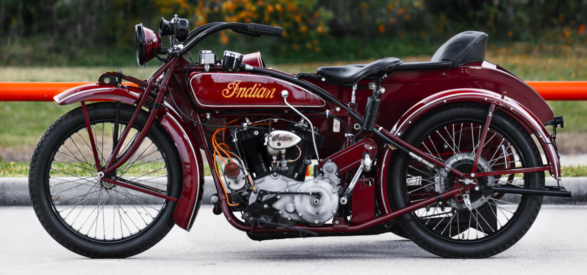 McQueen's 1923 Indian Big Chief and sidecar. At Bonhams' 2014 Las Vegas Auction, a first-year 1923 Indian Big Chief, complete with an original Indian Princess sidecar (pictured above) sold for US$126,000. The bike was beautifully restored by McQueen's great mate Kenny Howard, aka "Von Dutch", adding to its celebrity status, but without McQueen's name it would have sold for considerably less.