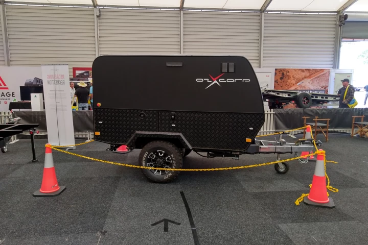 OzX is testing this rugged, little prototype trailer now and also making the hybrid drive scalable to larger dual-axle caravans
