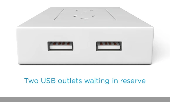 Two USB ports are on the bottom, for those times when users need to charge extra devices