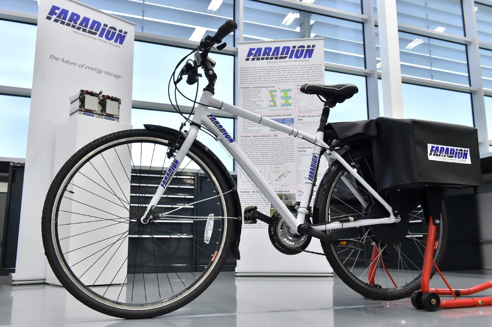 The demonstrator bike was developed by British start-up Faradion, in partnership with Williams and Oxford University