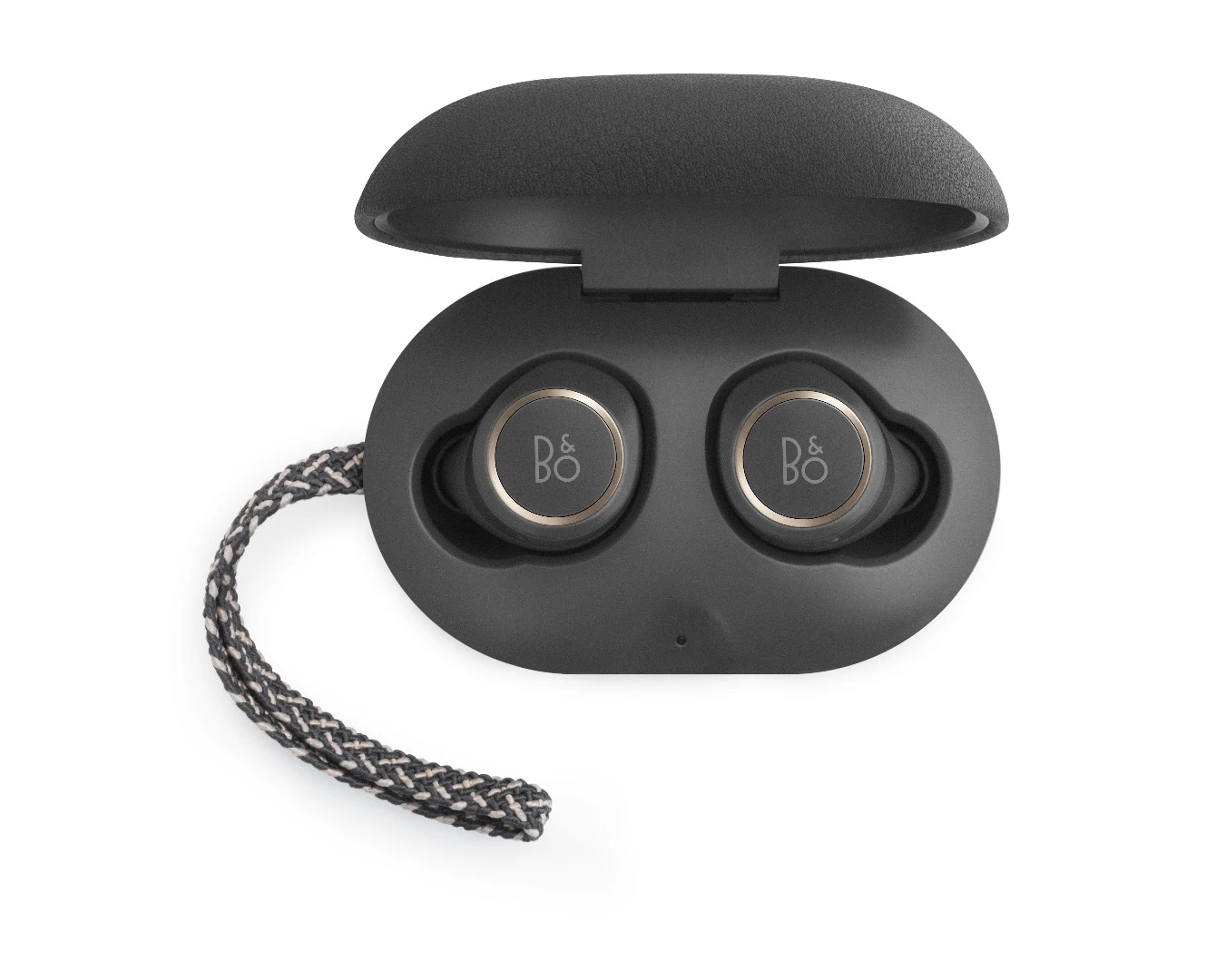Magnets in the Beoplay E8 earphones secure them to the charging case