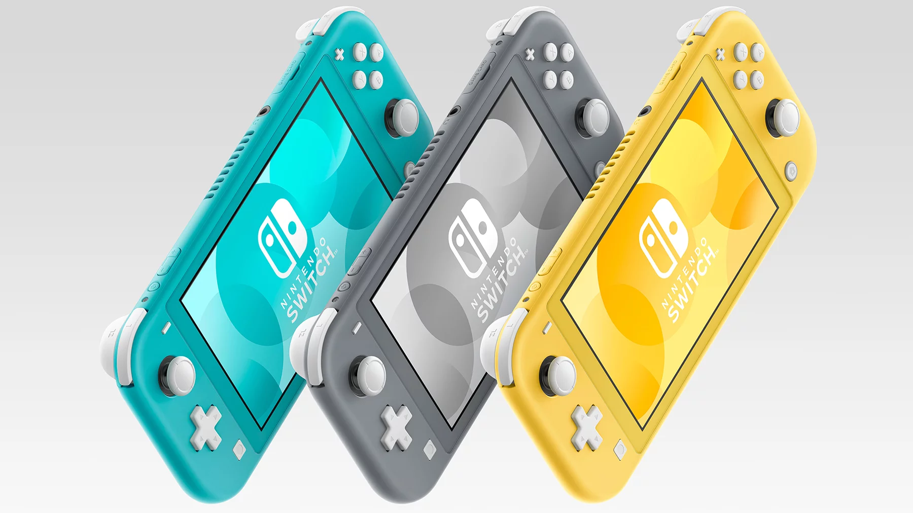 The new handheld Nintendo Switch Lite console is available in three colors