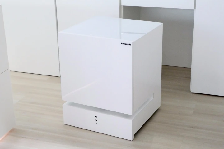The Movable Fridge will come when called, and return to its cubby hole in the kitchen when no longer needed