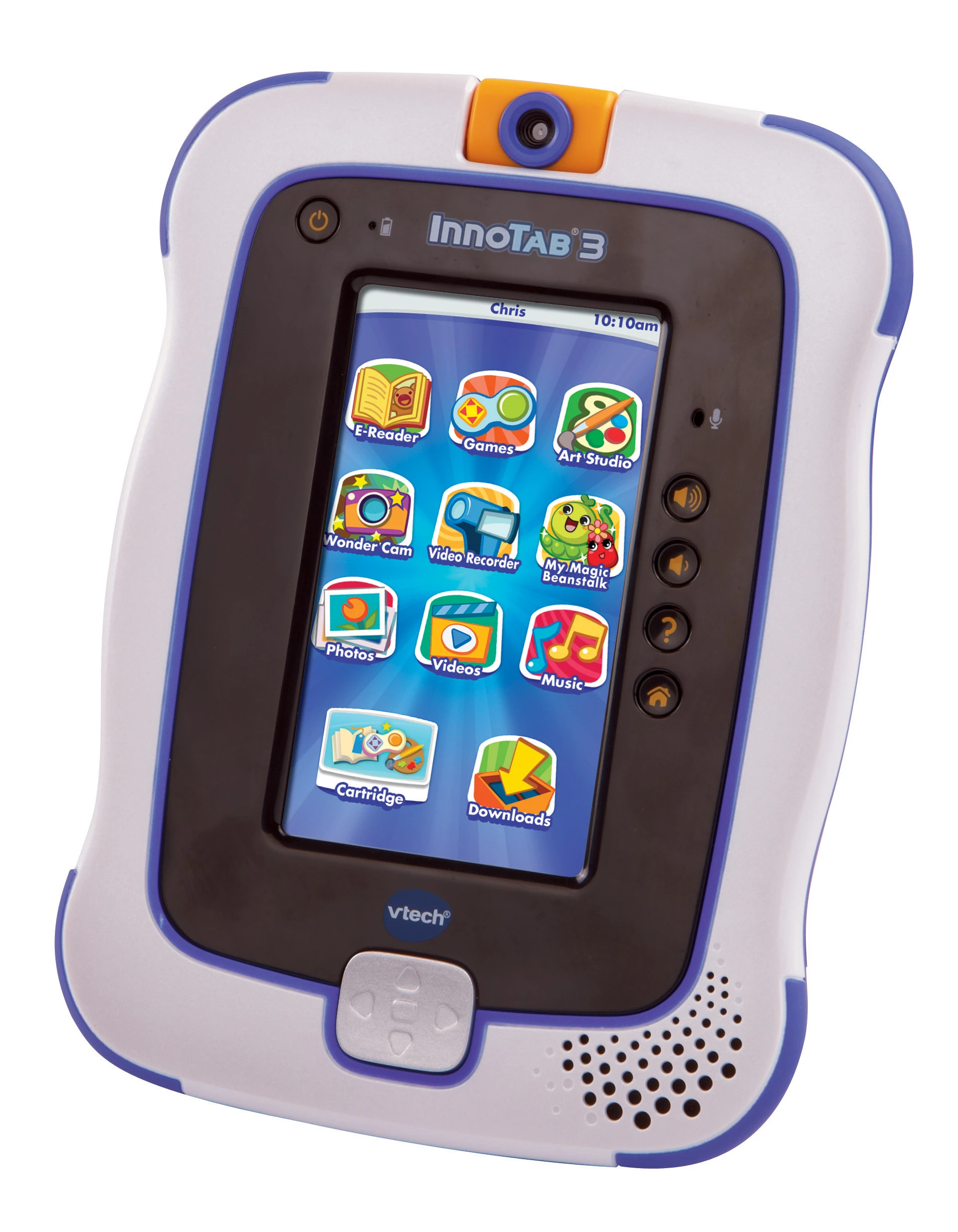 The VTech InnoTab 3 features a 4.3-inch touchscreen, a 2-megapixel rotating camera and 2 GB of onboard memory