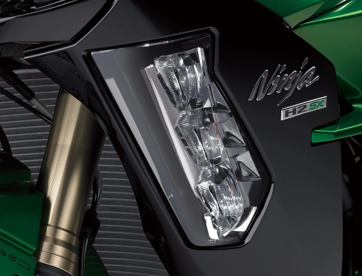 The 2018 Kawasaki H2 SX SE features these cornering LED lights on the side fairings