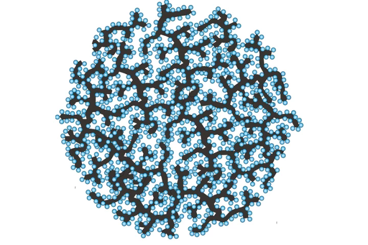 A schematic of a silicon-carbon nanocomposite granule that could help boost the performance of lithium-ion batteries (Image: Gleb Yushin)