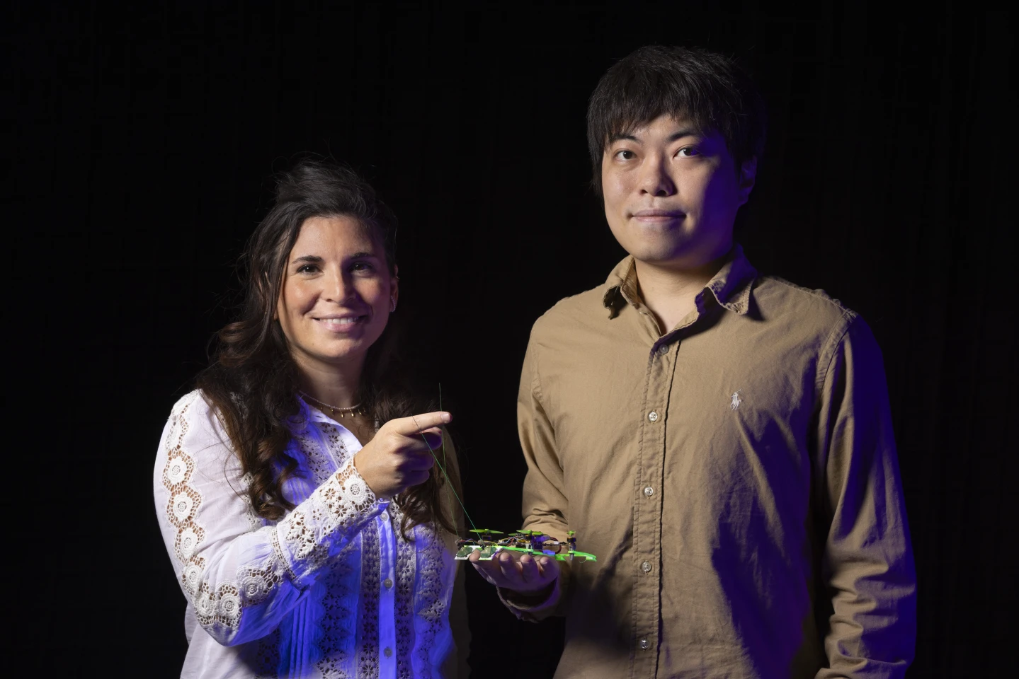 Lead scientists Salua Hamaza (left) and Chaoxiang Ye