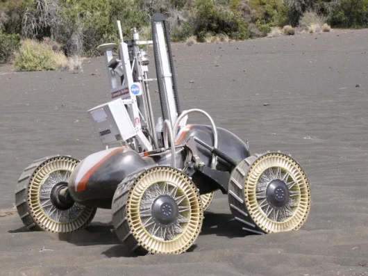 The Michelin Lunar Wheel during testing in Hawaii