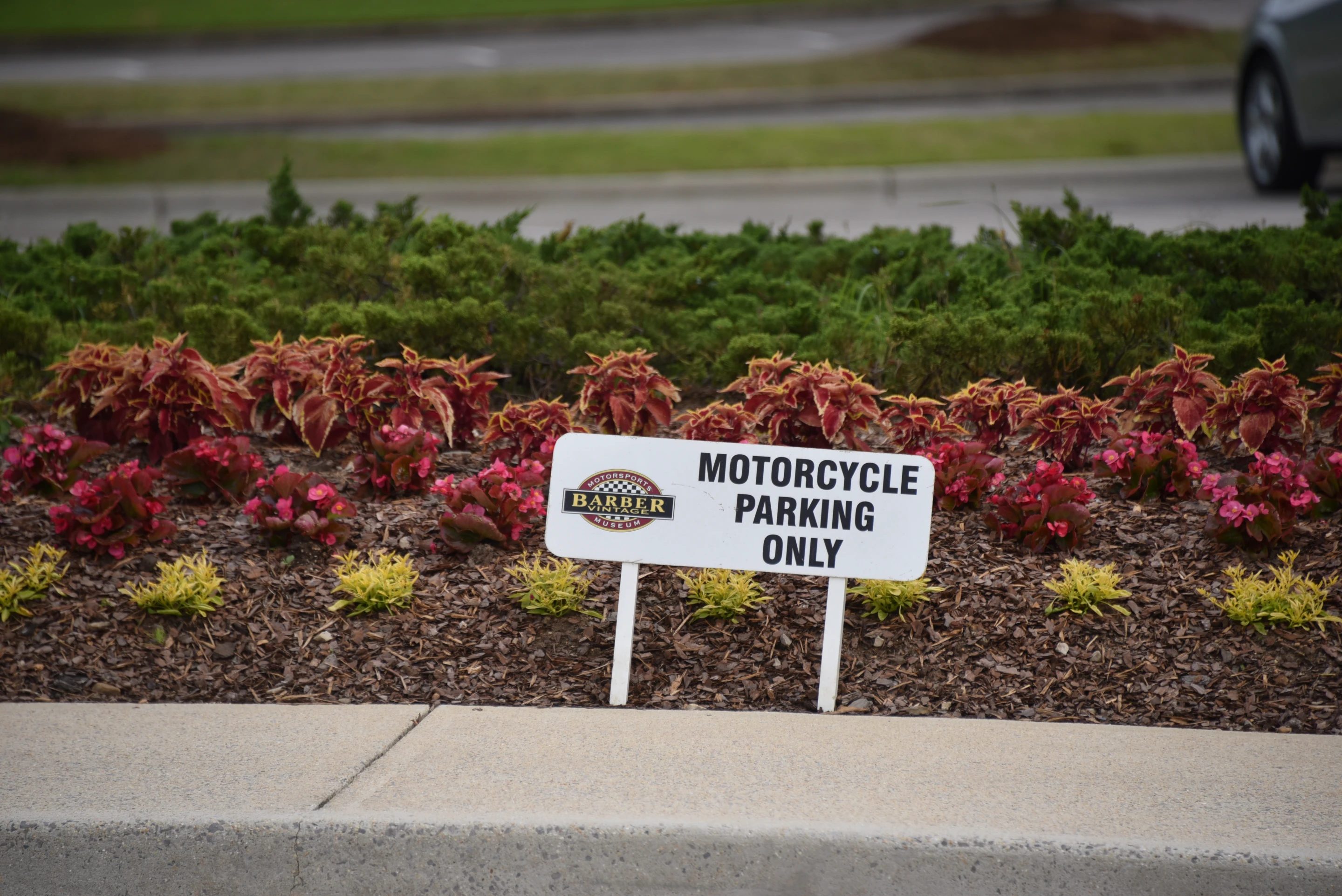Motorcycle parking only – just one of many reasons motorcyclists love this place