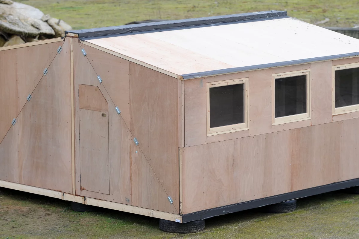 The Hush2 shelter is designed for use in disaster relief areas and can withstand category 5 hurricanes