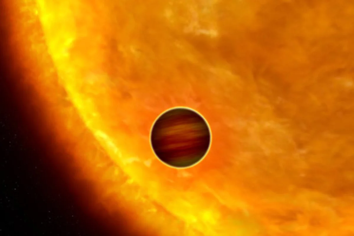 An artist's impression of a Jupiter-sized planet transiting in front of its parent star (Image: NASA/ESA/G. Bacon (STScI))