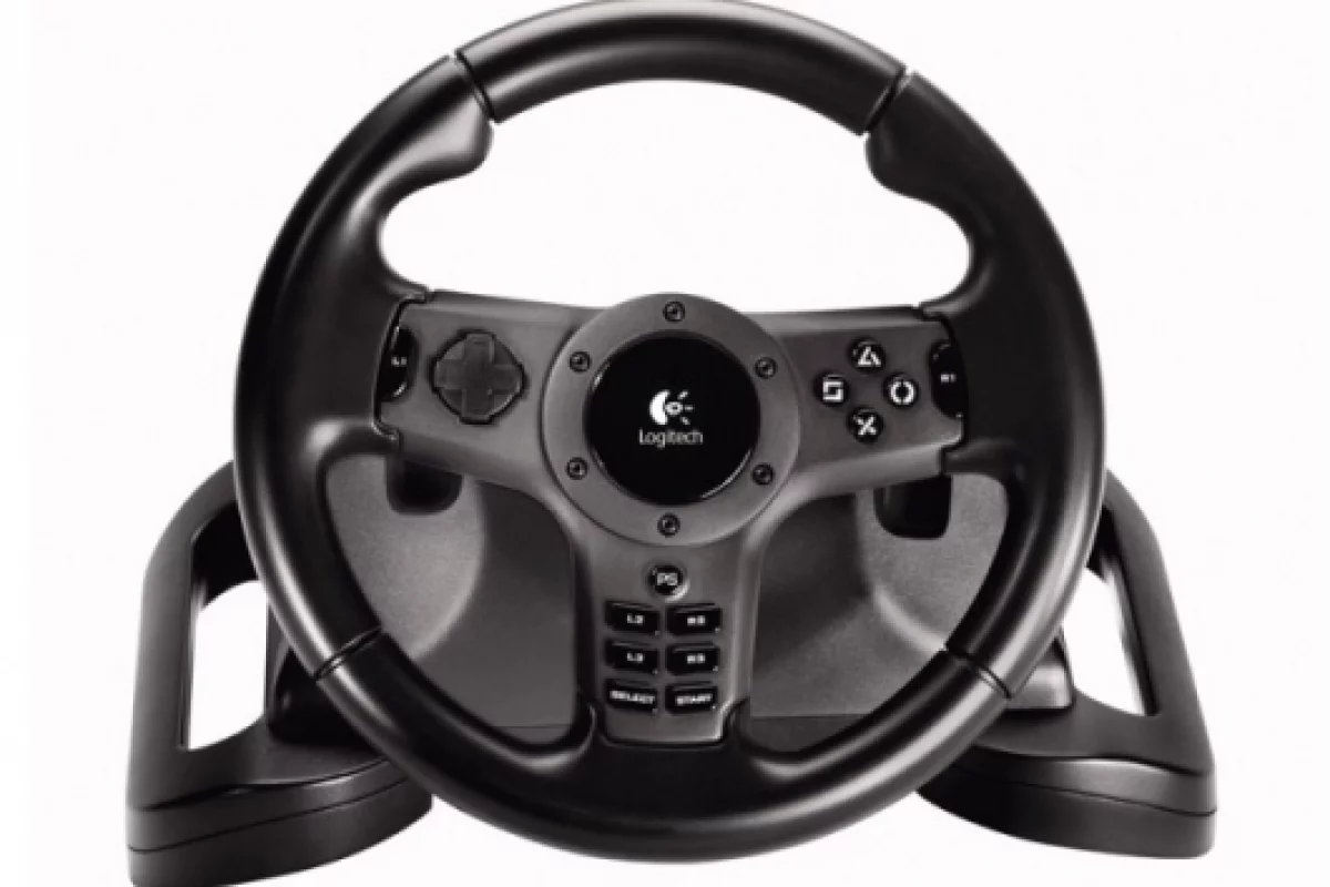 The Logitech Driving Force Wireless force feedback wheel