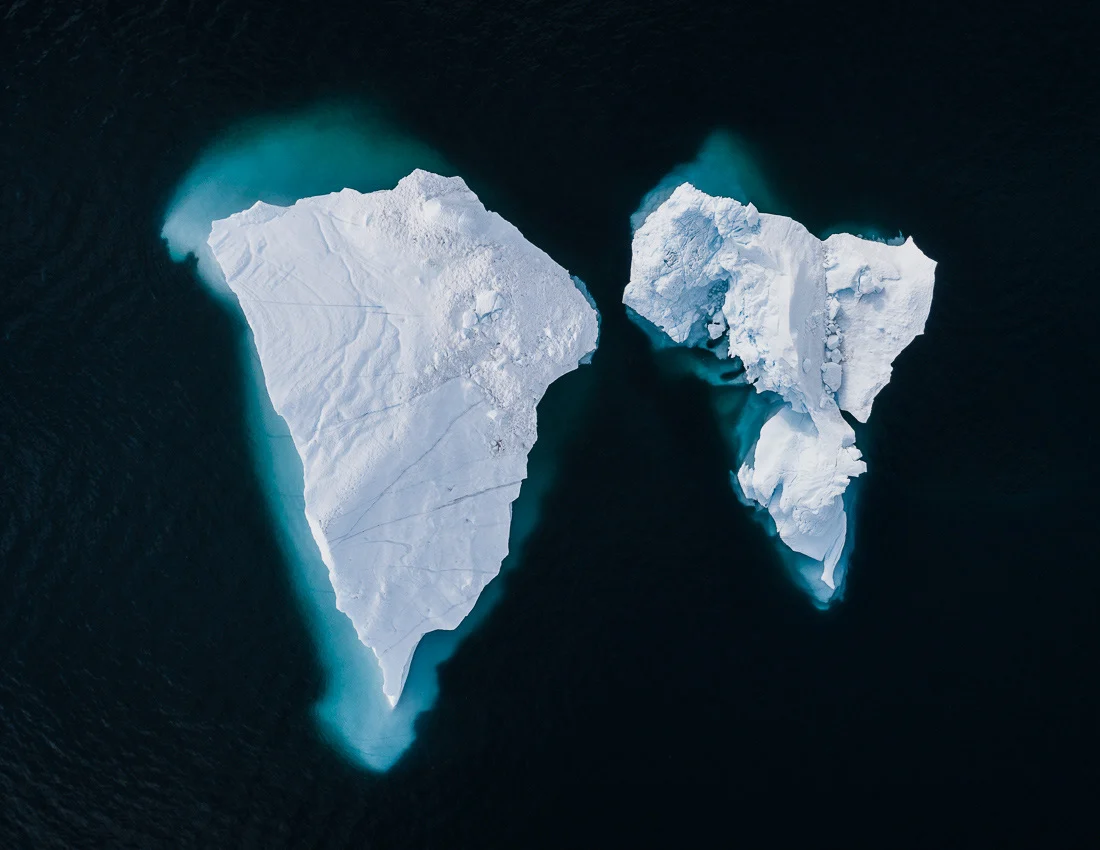 The Iceberg Series II, a visual study of shapes, patterns and luminosity