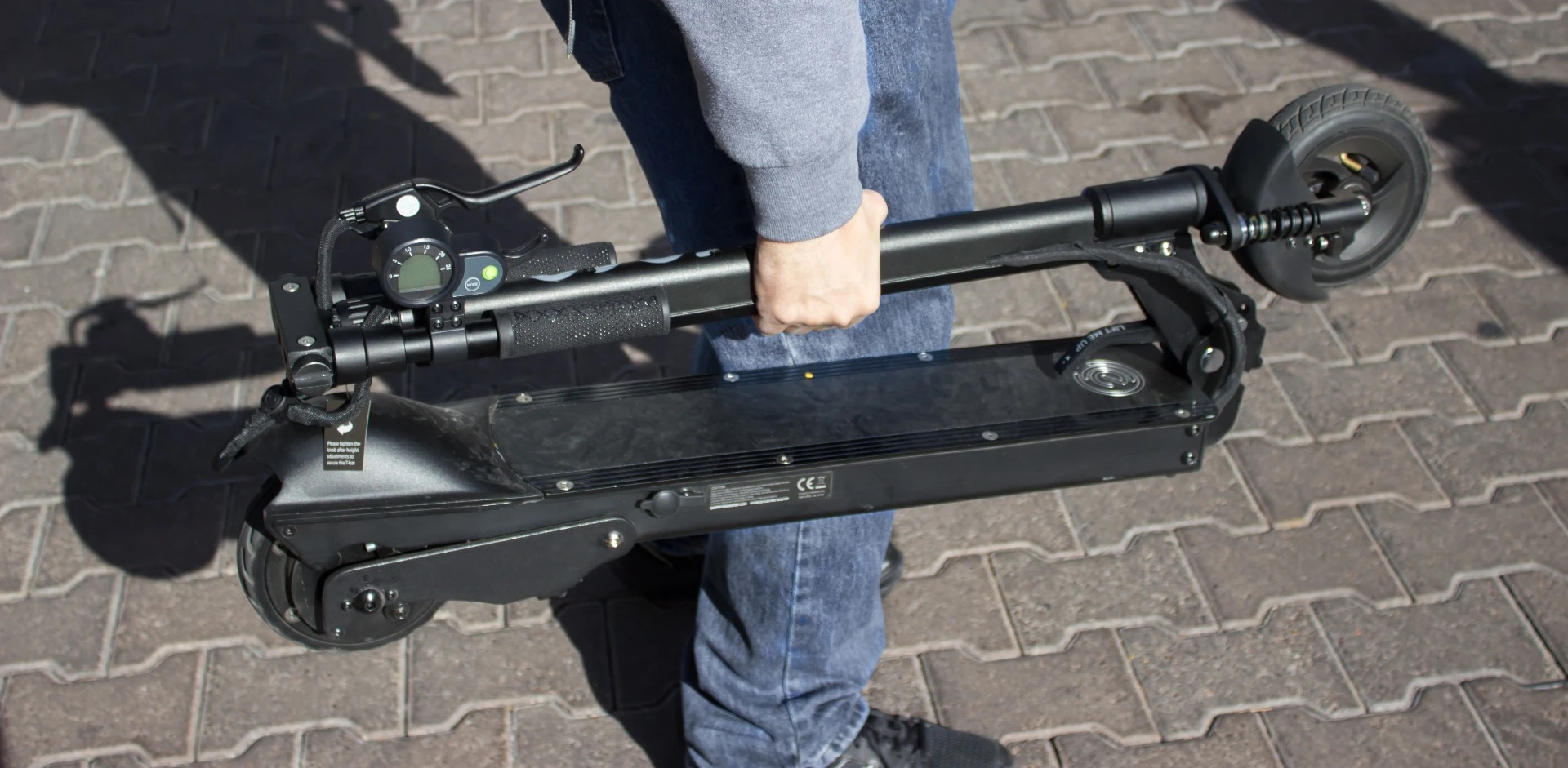You won't likely want to carry the 34-lb scooter for more than very short distances