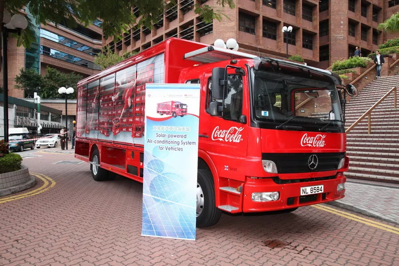 The solar-powered AC system test vehicle