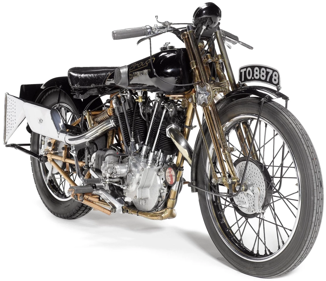 Nicknamed “Moby Dick’, this 1929 Brough Superior SS100 was named, "the fastest privately owned machine in the world suitable for road use" by Motor Cycling magazine in 1931 when it achieved a top speed of 106mph. It sold for GBP210,000 (US$332,969) at Bonhams’ Stafford sale in October, 2011