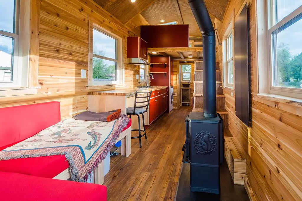 Davis's 22 ft Off-Grid Tiny Home sleeps up to four people