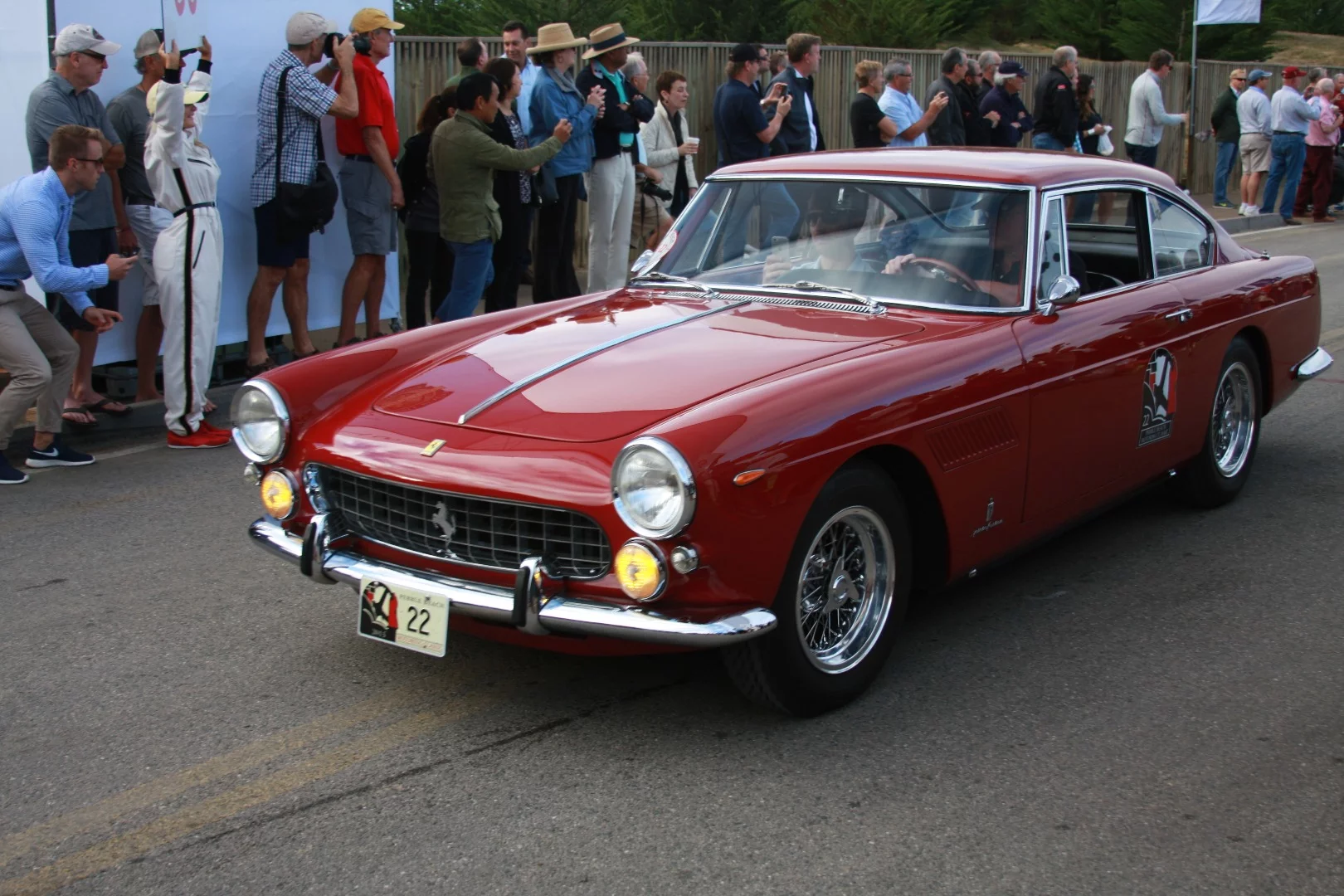 A Ferrari commences on The Pebble Beach Concours d'Elegance Tour d'Elegance