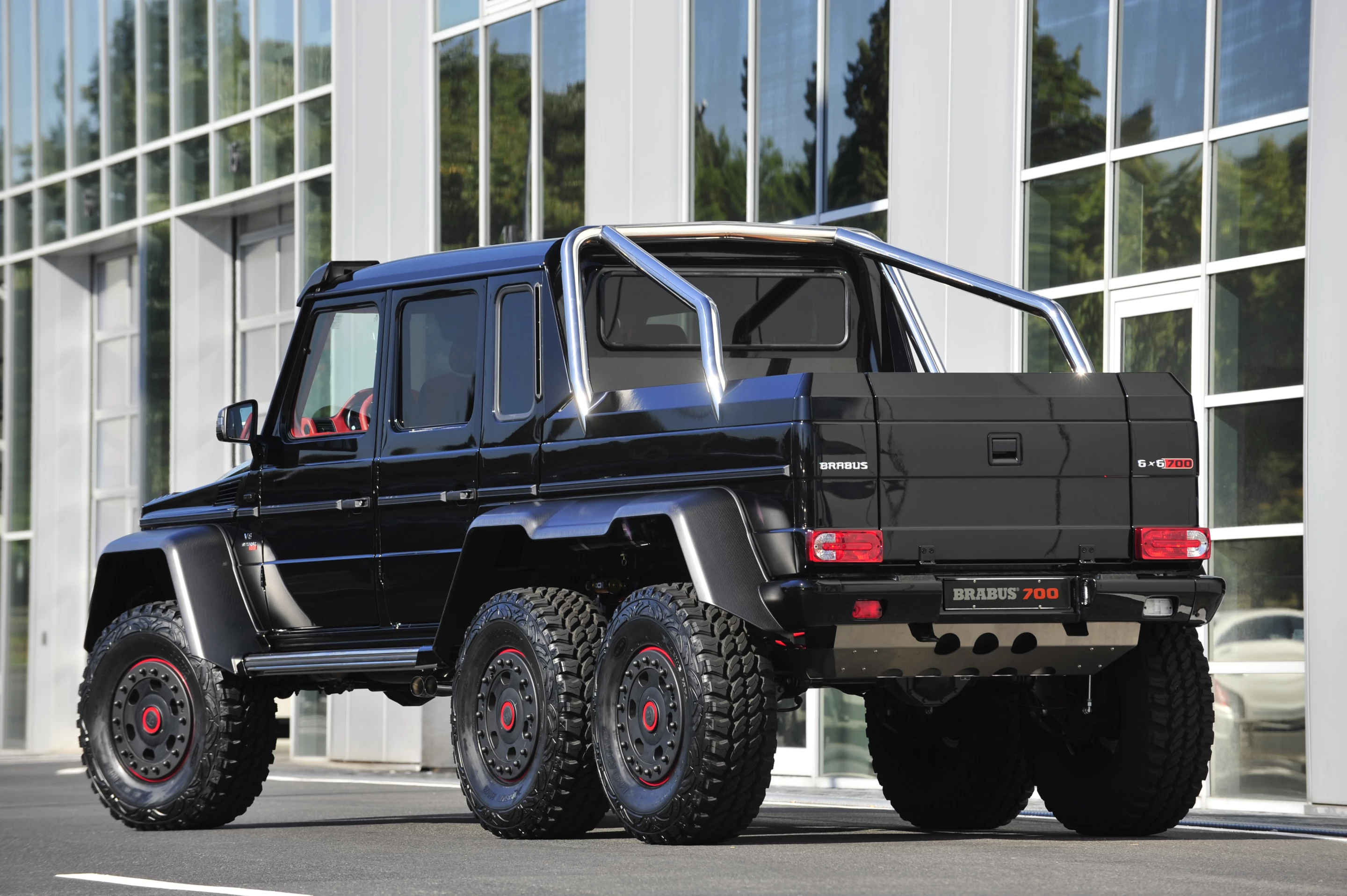 Yet another option available for those who wish to have a full electronics suite and something a bit different is the BRABUS B63S - a 6x6, go-anywhere-you-like vehicle with a 700 hp 5.5-liter V8 Biturbo