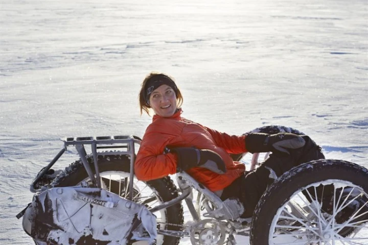Maria Leijerstam with her White ICE Cycle