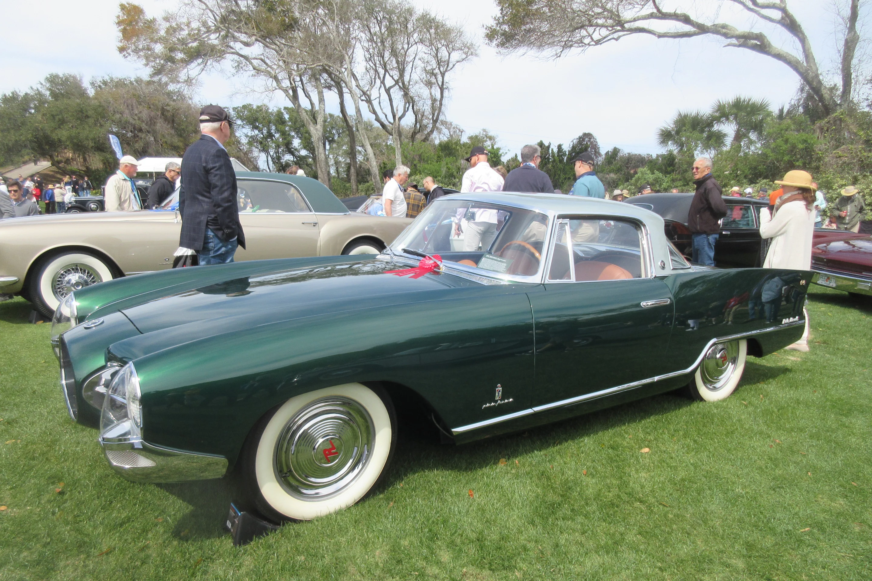 This 1956 Nash Rambler Palm Beach Concept was styled by Pinin Farina. American Motors Corporation (AMC) was formed by the merger of Nash-Kelvinator and Hudson Motor Car Co in May 1954, the largest corporate merger in US history to that time. Pinin Farina was hired as a consultant and this concept was produced in 1957 but never saw production. By the time the Palm Beach was completed, American Motors no longer had interest in adding a sports car to their lineup.