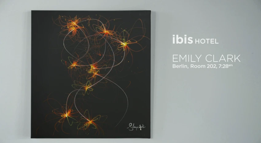 A finished work of Sleep Art: painted by a robot, created by an individual's nocturnal habits