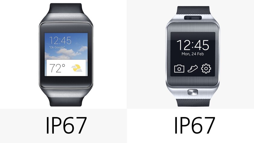 Both watches have some water and dust resistance, rated IP67