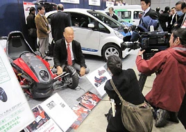 At the EV and HEV Drive System Technology Expo in Tokyo where the Tajima EV Mini Sport was released to the public