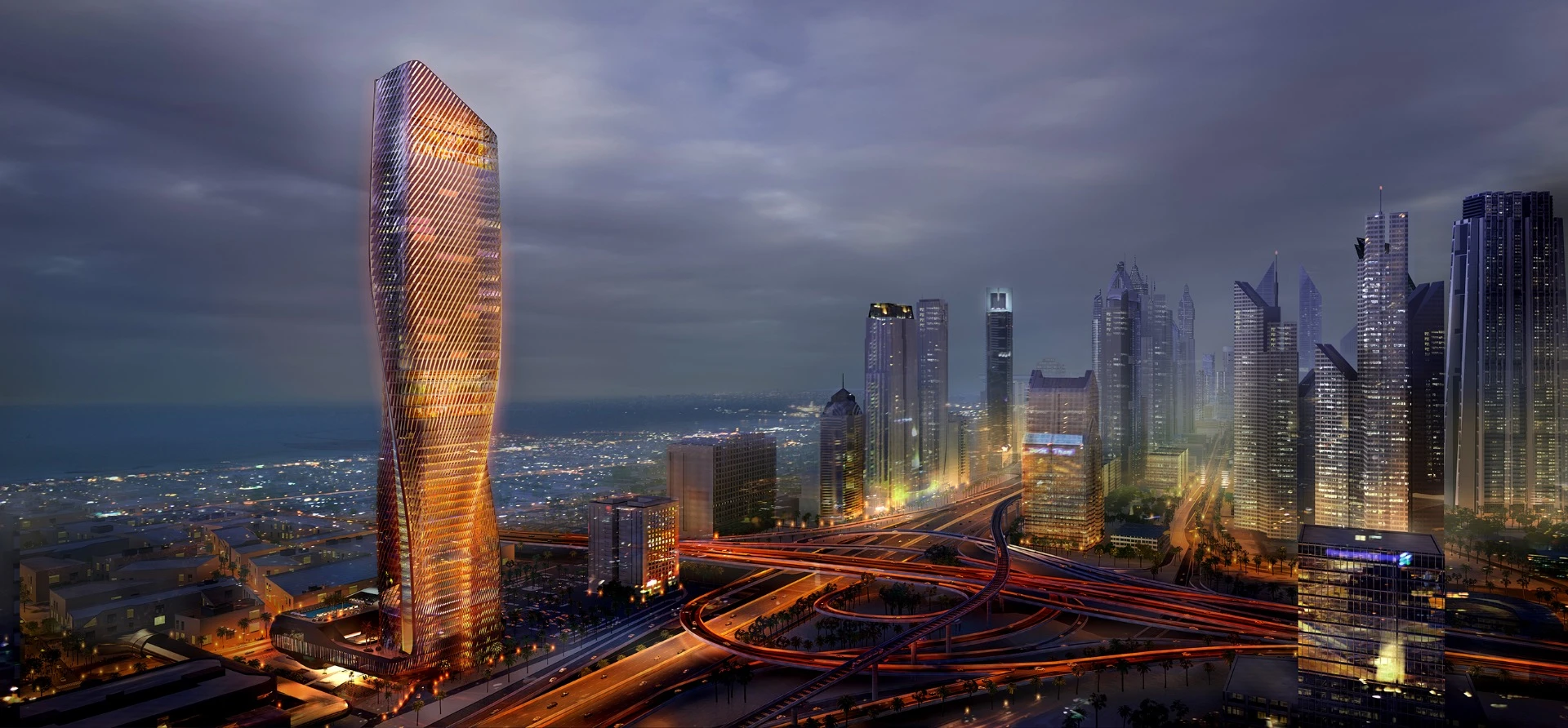 The Wasl Tower's ceramic fins are designed to both shade the building and let some daylight into the interior