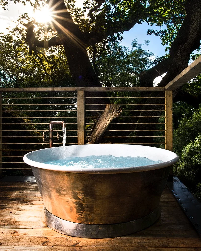 The hot tub, located on the roof of the Woodsman's Treehouse