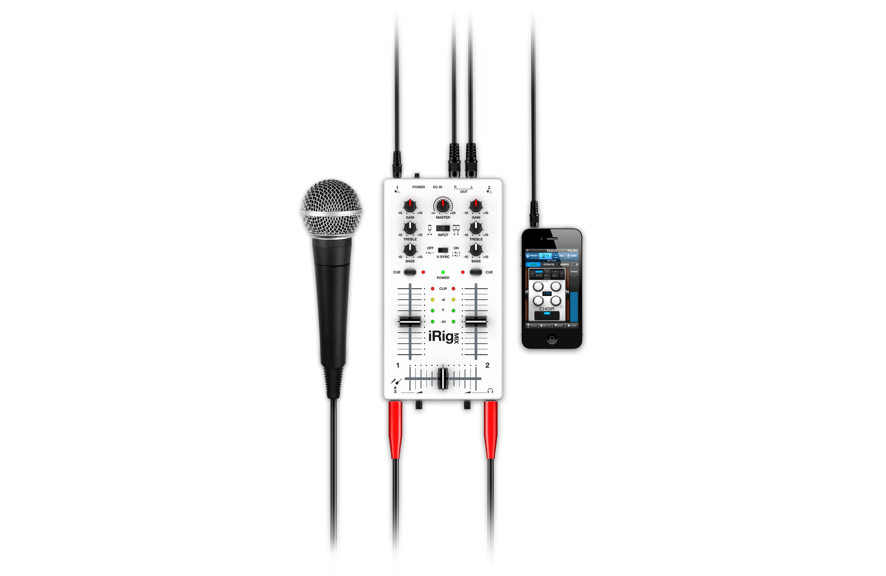 IK Multimedia's VocaLive app comes free with the iRig MIX, for real-time processing of a mic input
