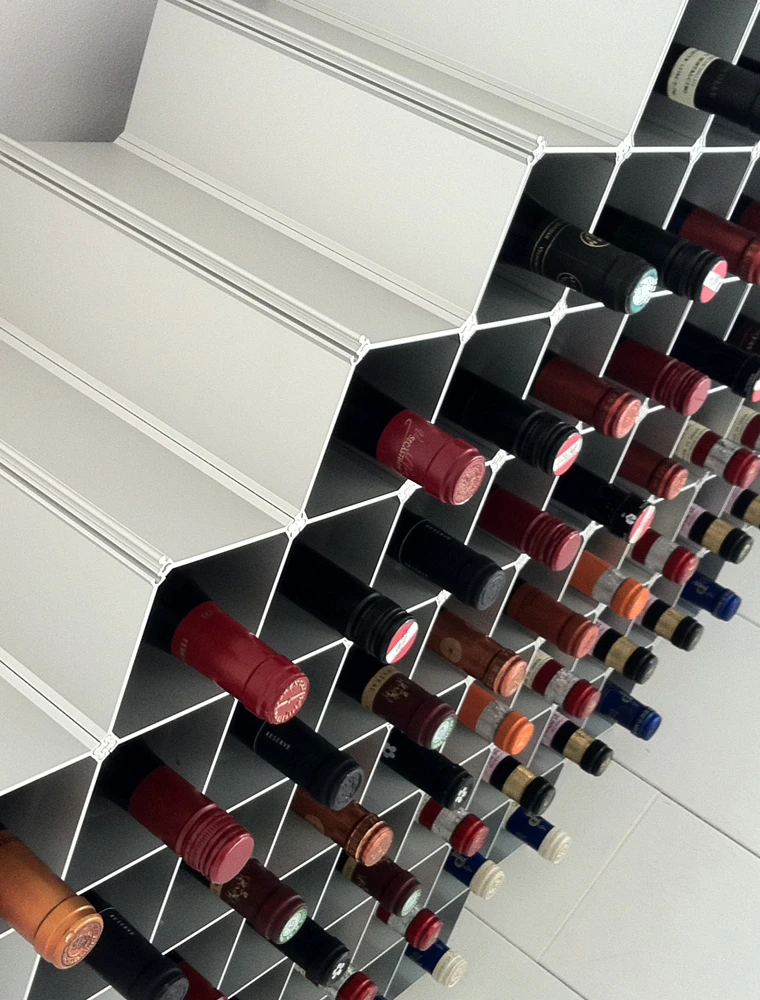 Another view of the Nucleus wine rack